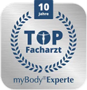 Siegel myBody Experte und 10 Jahre TOP Facharzt